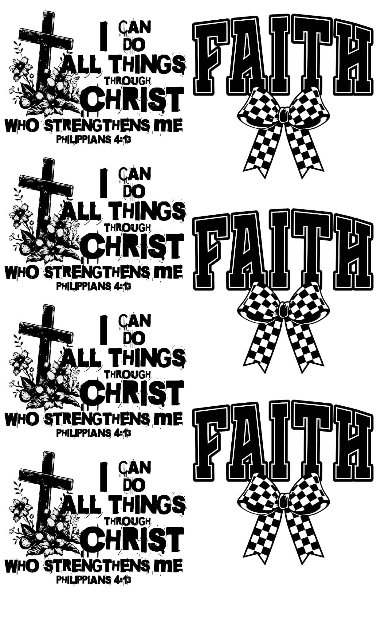 Faith/ I can do all things 36-inch premade gang sheet
