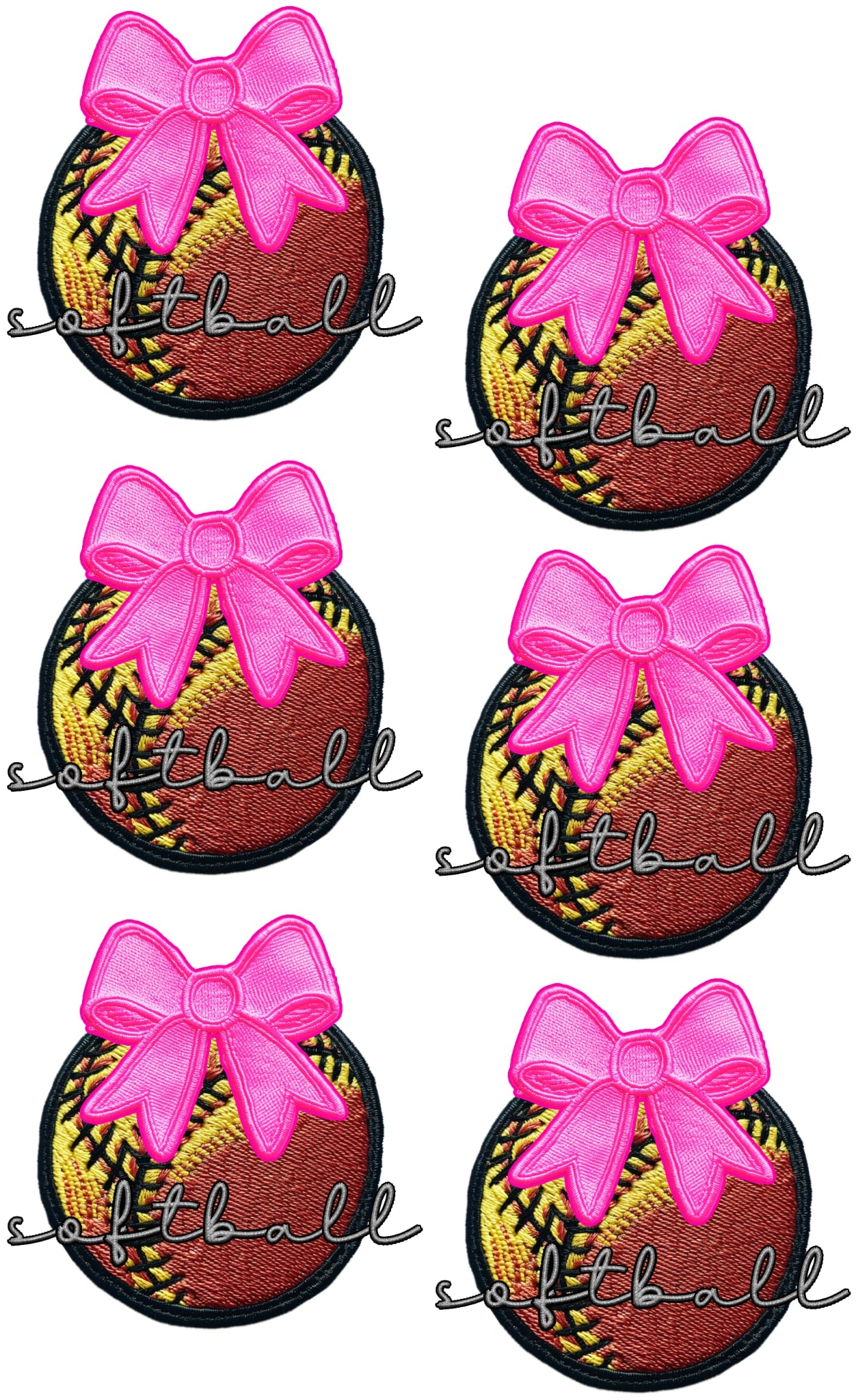 Softball coquette 36-inch premade gang sheet