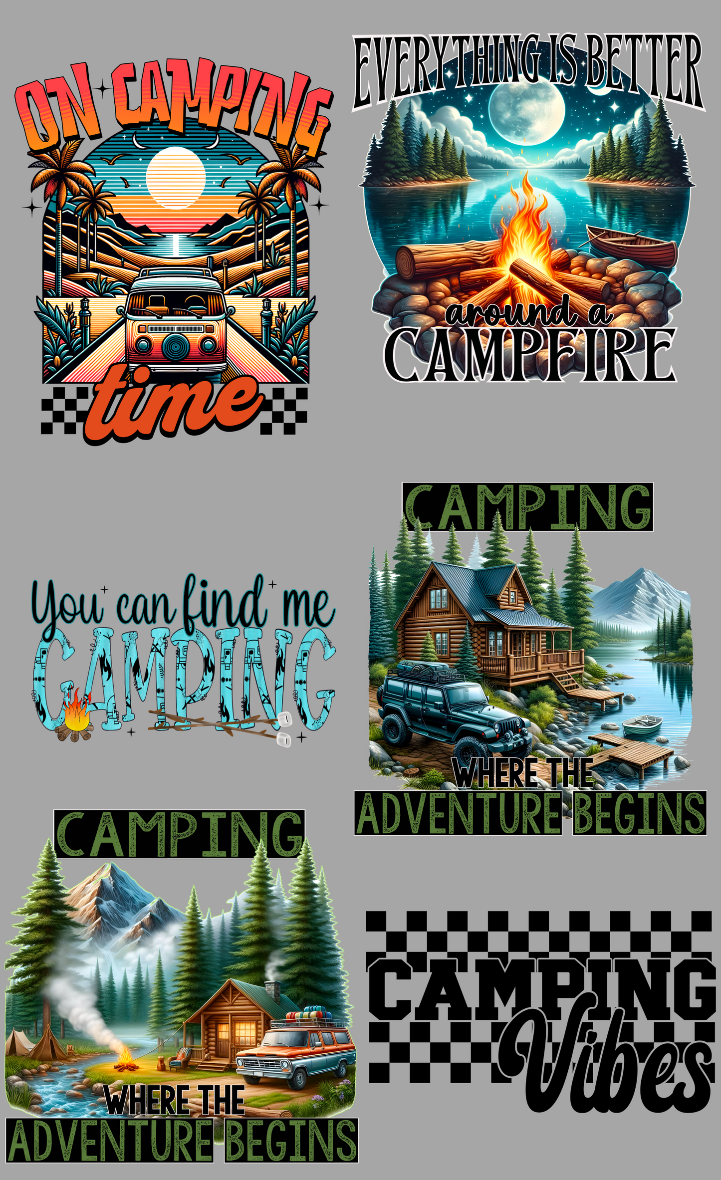 Camping Vibes 36-inch premade gang sheet