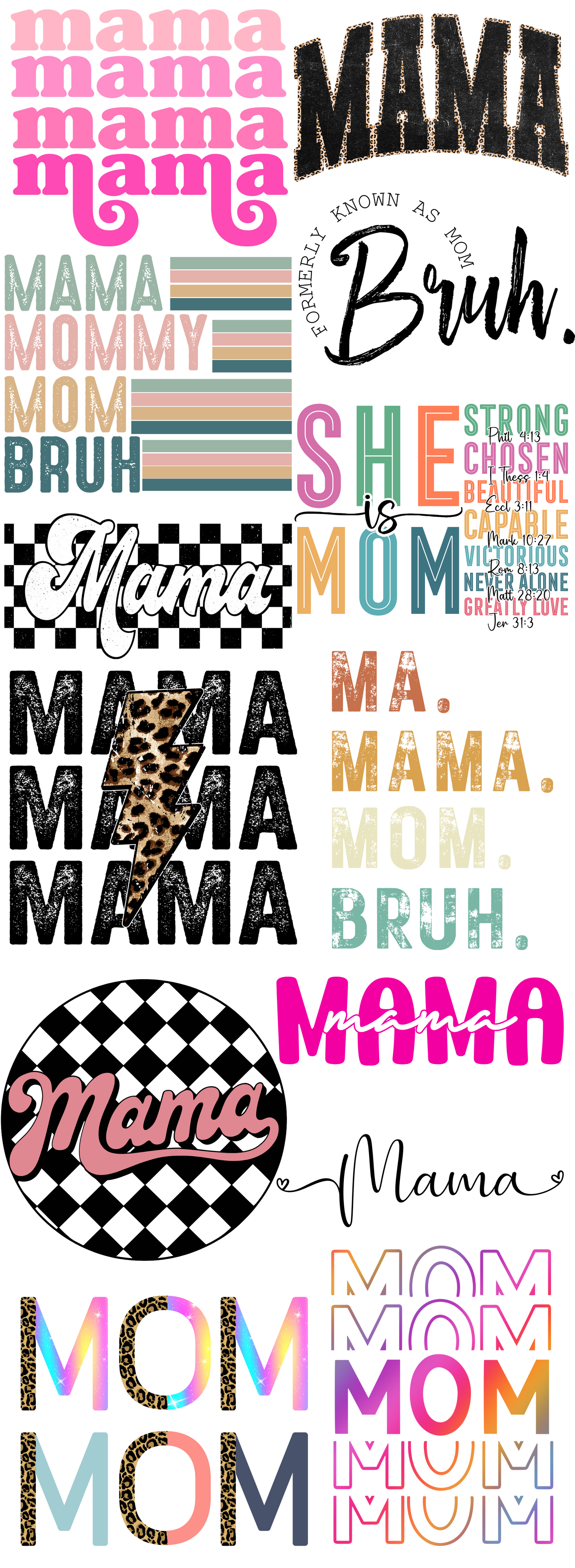 Mama/Mom PREMADE Gangsheet 60 inches