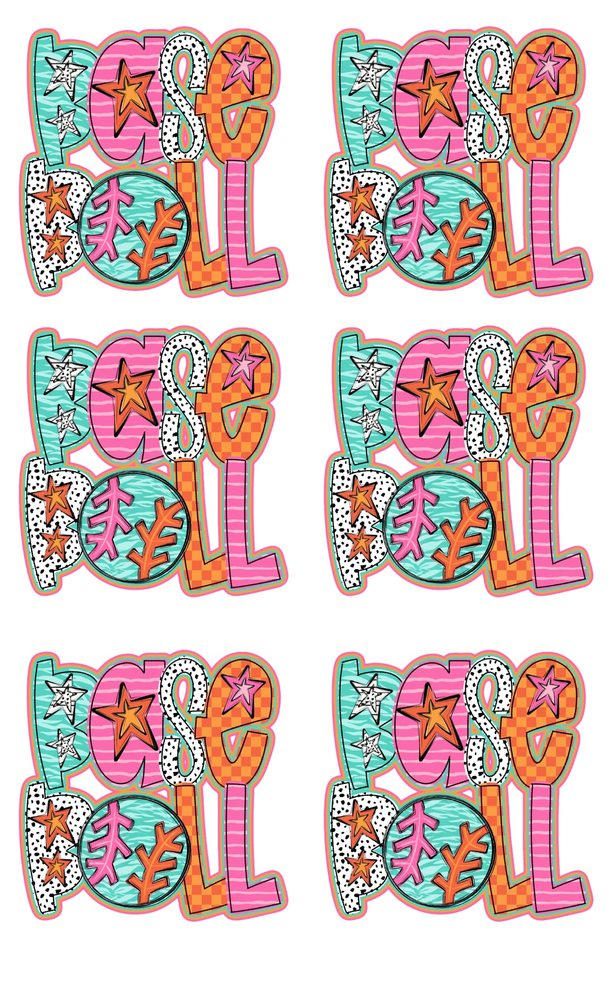 Baseball 36-inch premade gang sheet