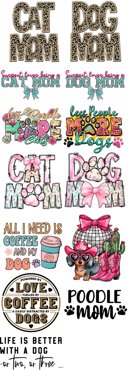 Dog mom/Cat mom 60-inch premade gang sheet