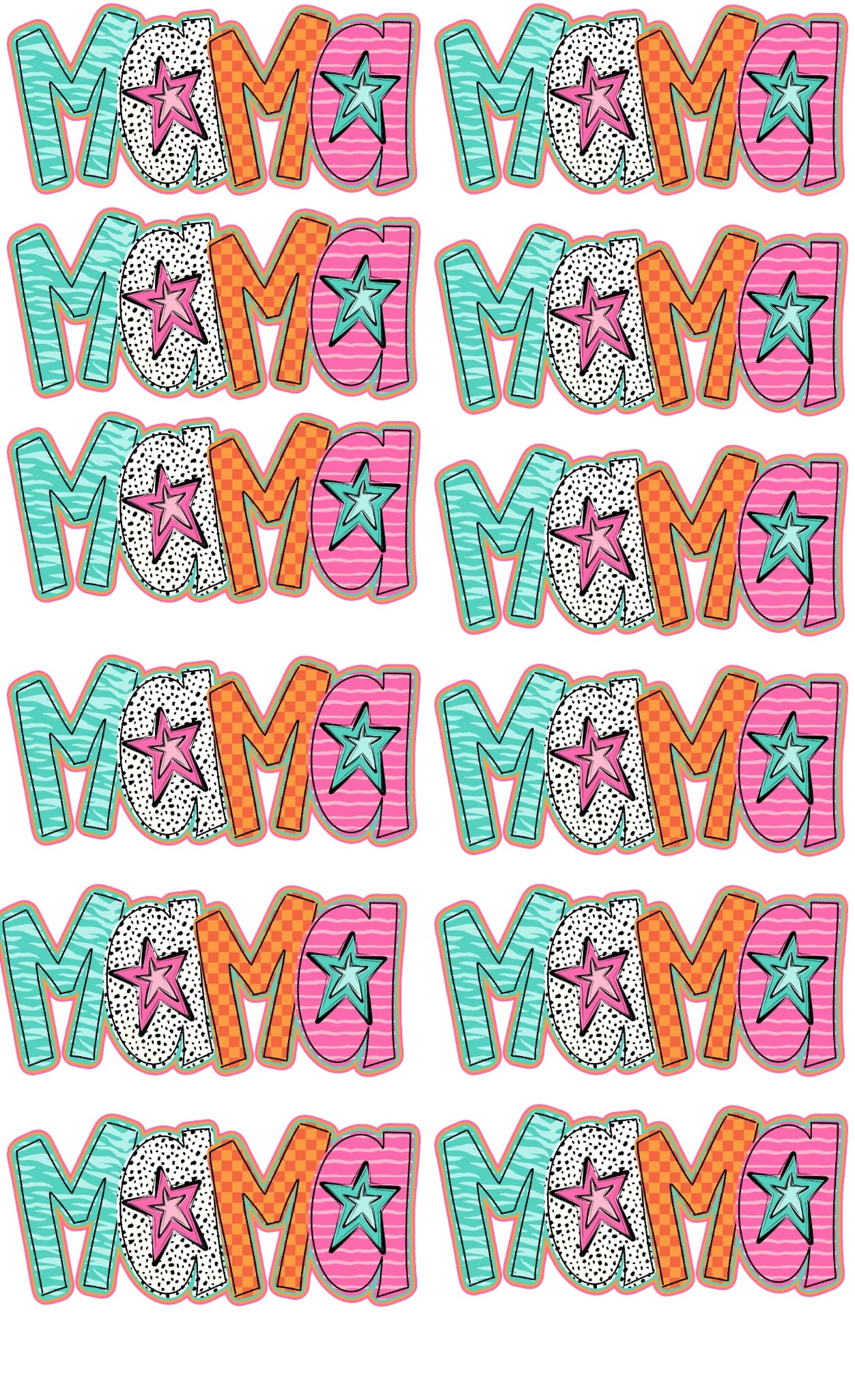 Mama Star 36-inch premade gang sheet