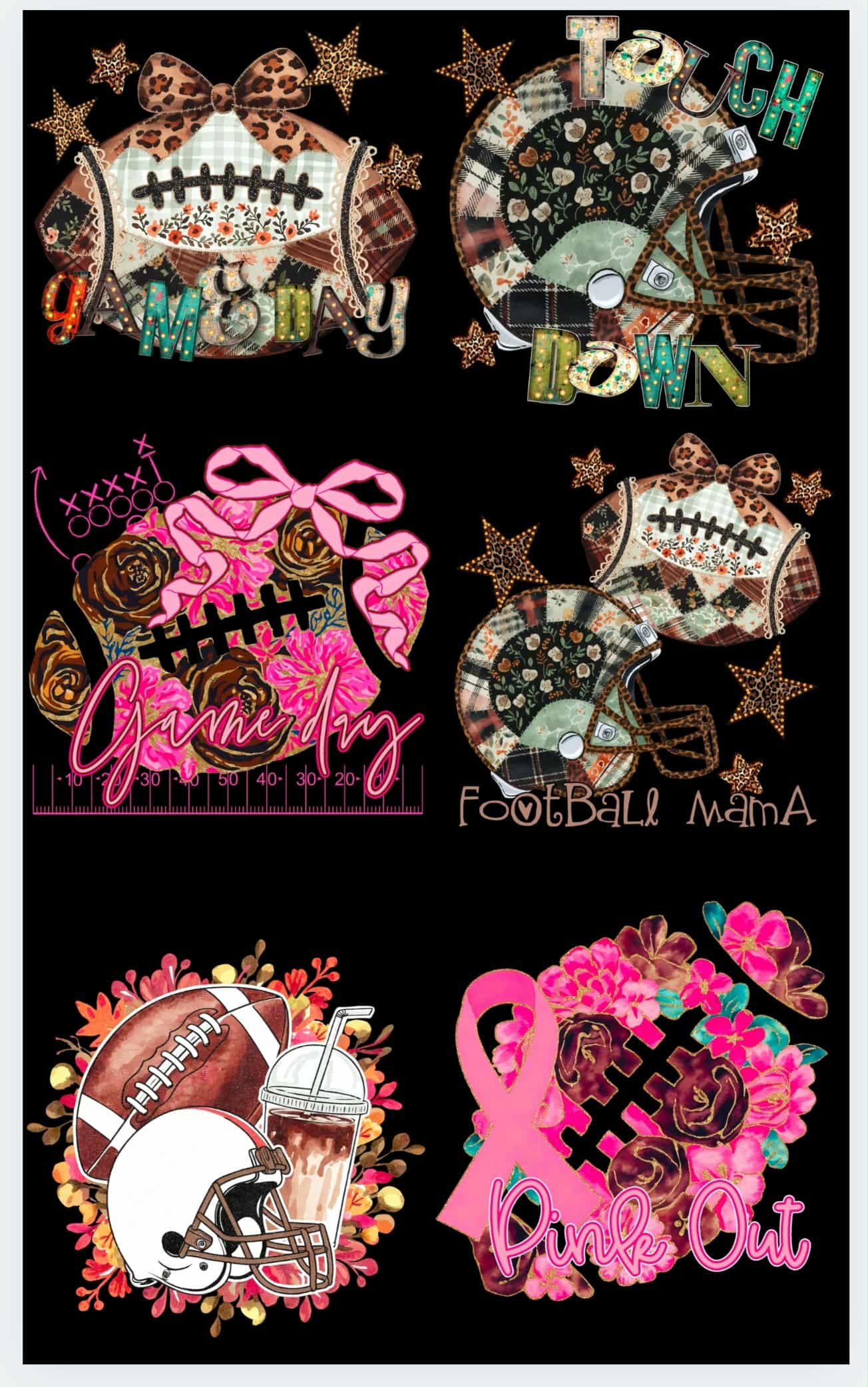 Floral Patchwork Game Day Premade 36 inch