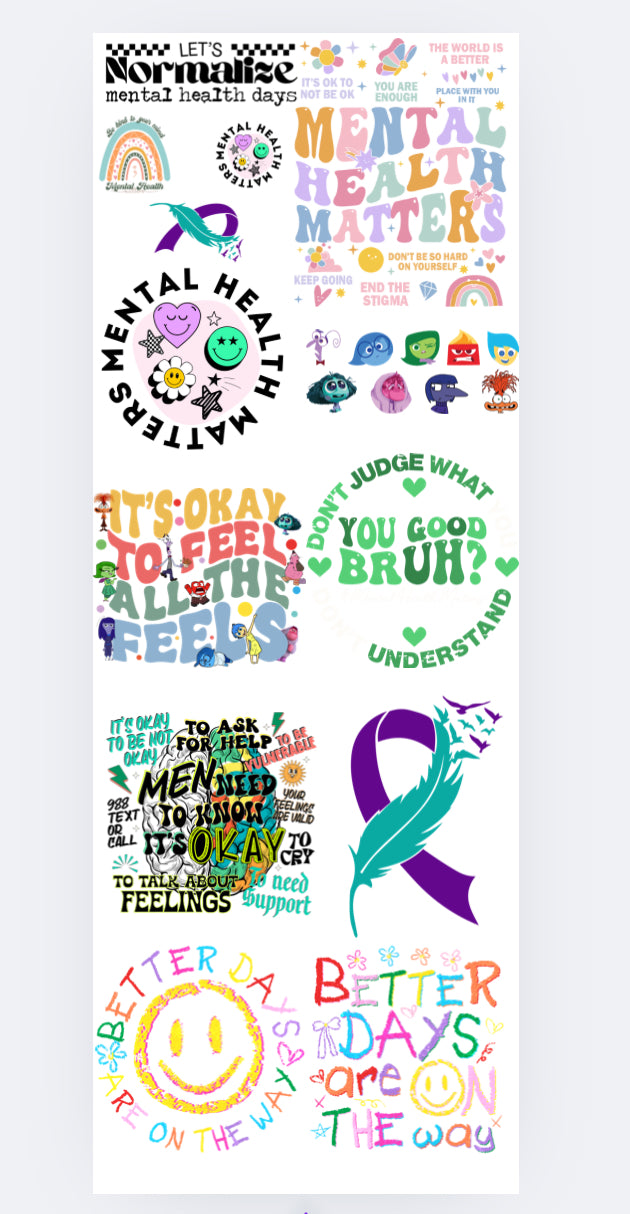 Mental Health 1 60-inch premade gang sheet