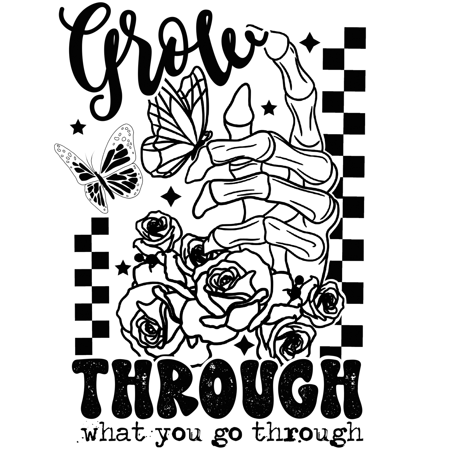 UVDTF Grow Through What You Go Through UVDTF transfer