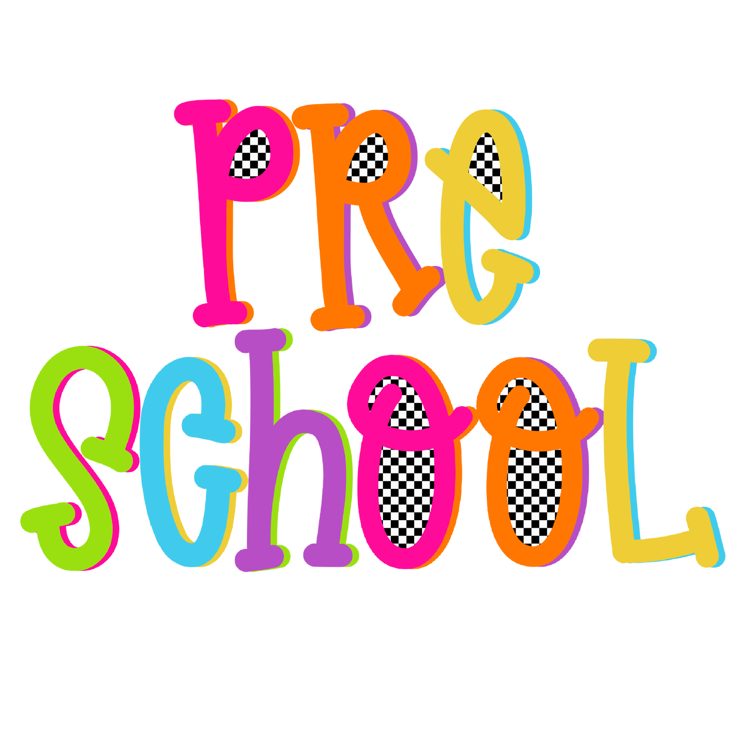 UVDTF Colored Checkered School Grades and Names UVDTF transfer