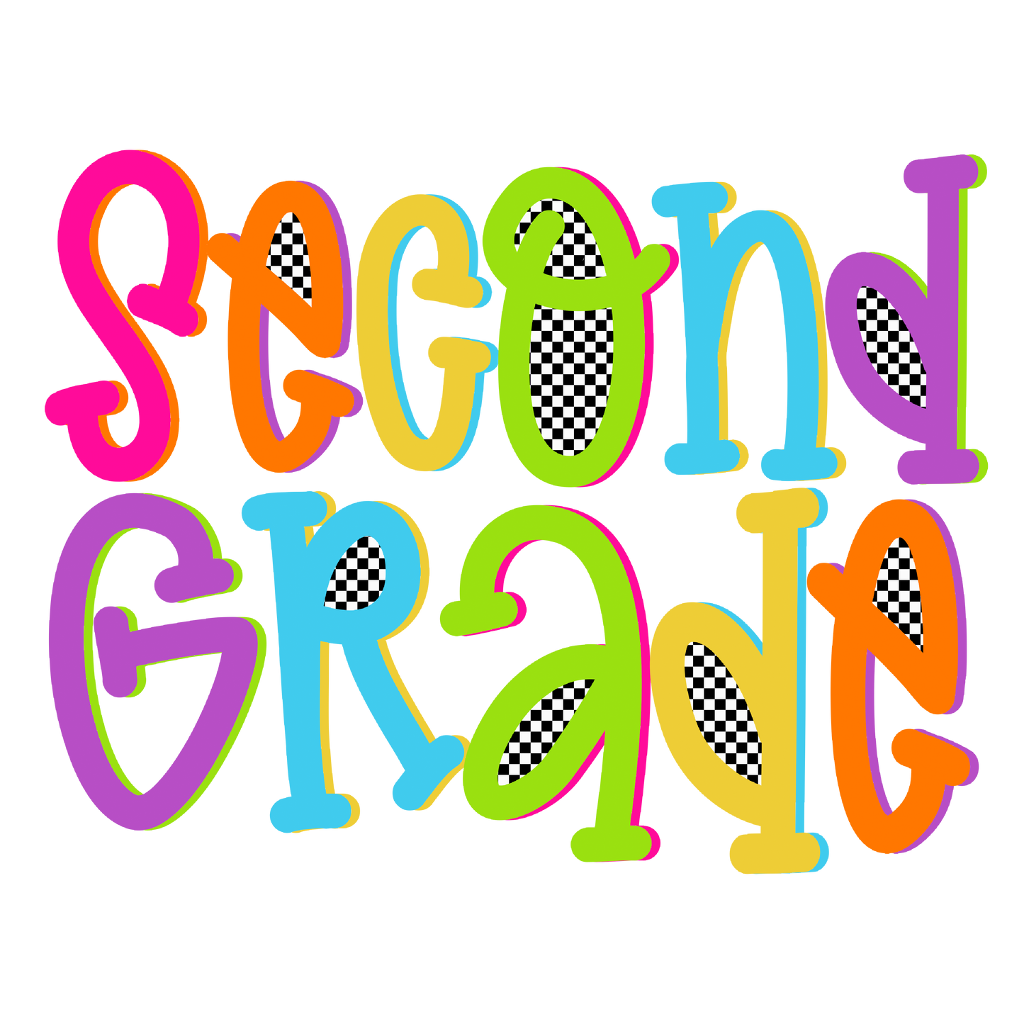 UVDTF Colored Checkered School Grades and Names UVDTF transfer