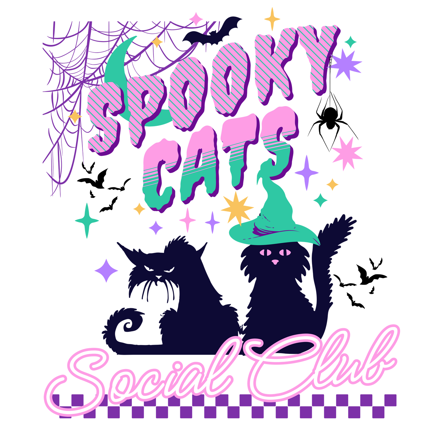 UVDTF Spooky Cats Social Club UVDTF transfer
