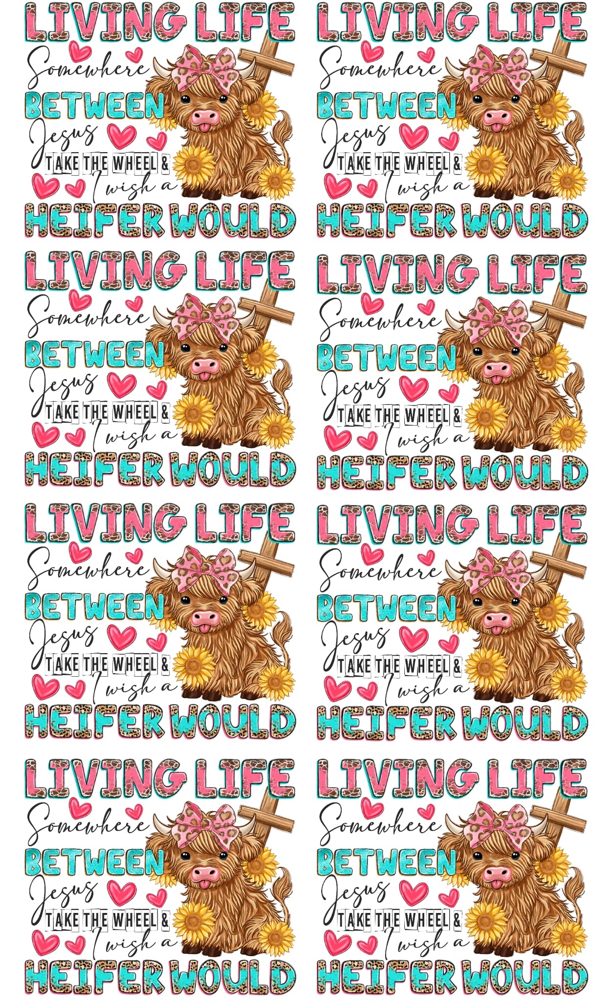 Living life somewhere between 36-inch premade gang sheet