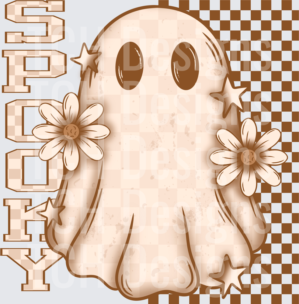 Spooky Ghost Checkered
