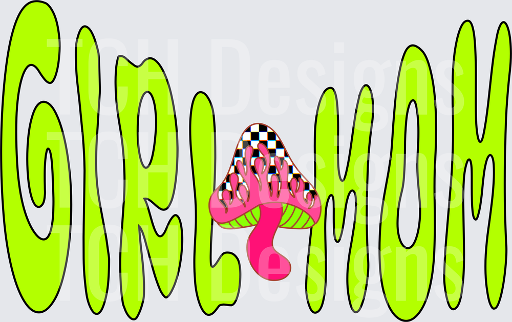 Girl's Mush Psychedelic Mushroom Trippy Text Design