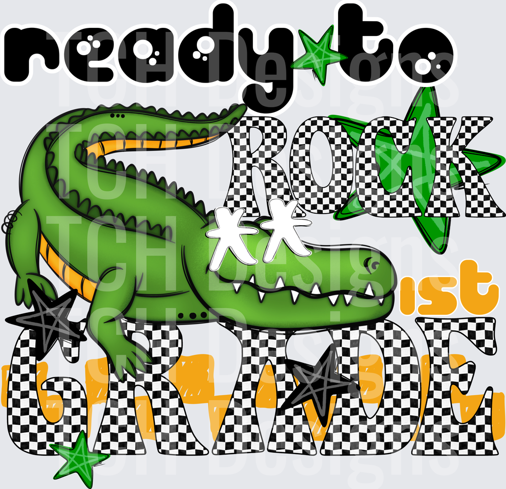 Ready To Rock 1st Grade Alligator Checkered Stars