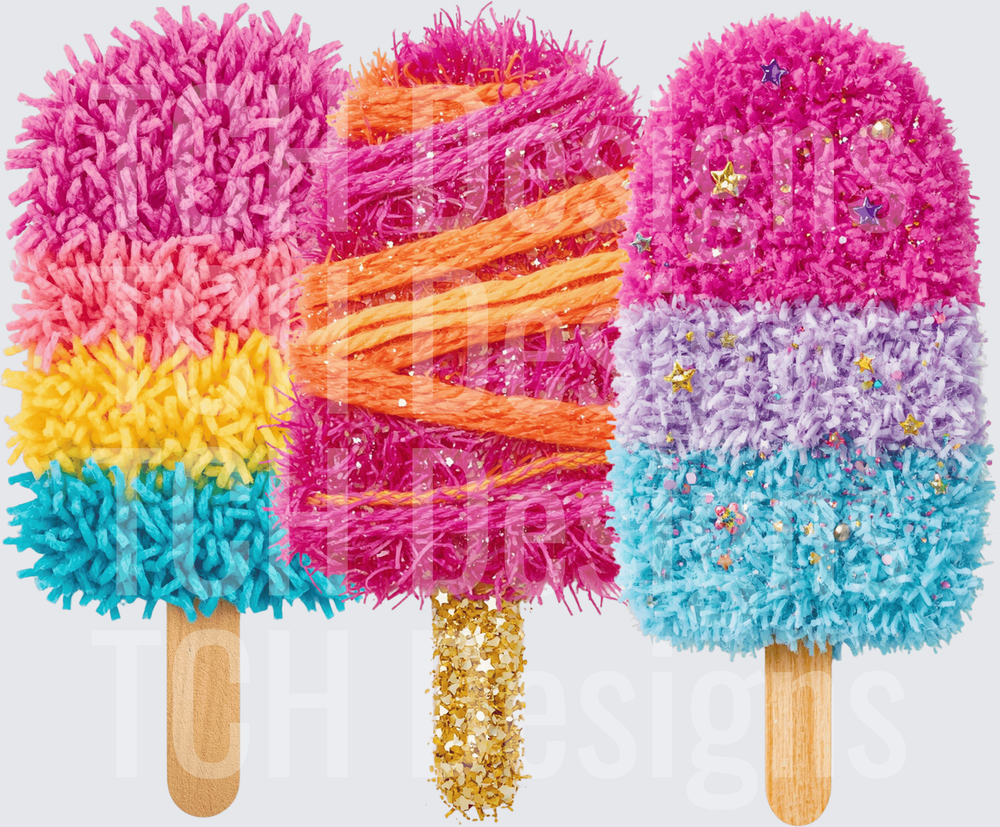 FAUX YARN POPSICLES