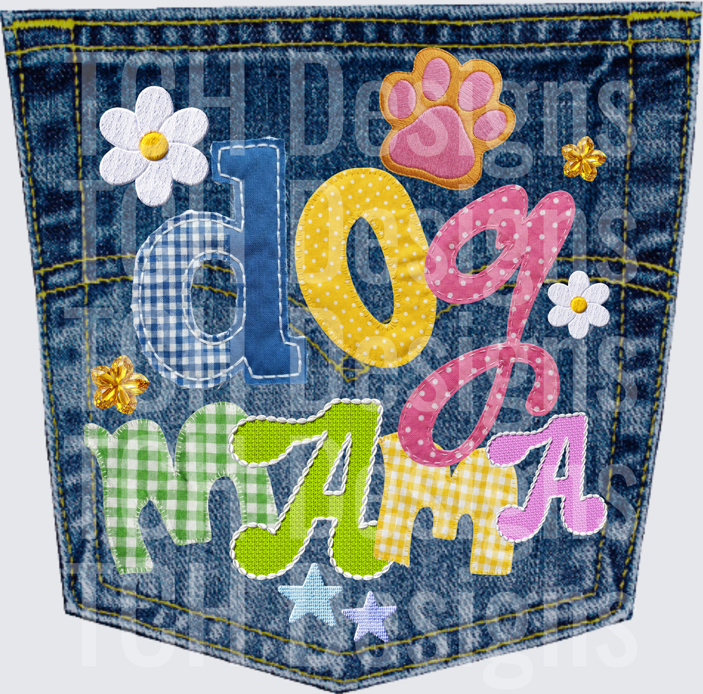 DOG MAMA DENIM POCKET
