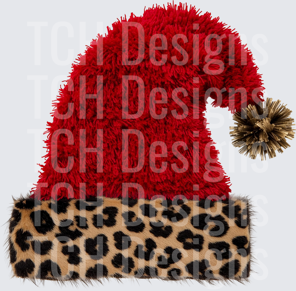 LEOPARD SANTA HAT