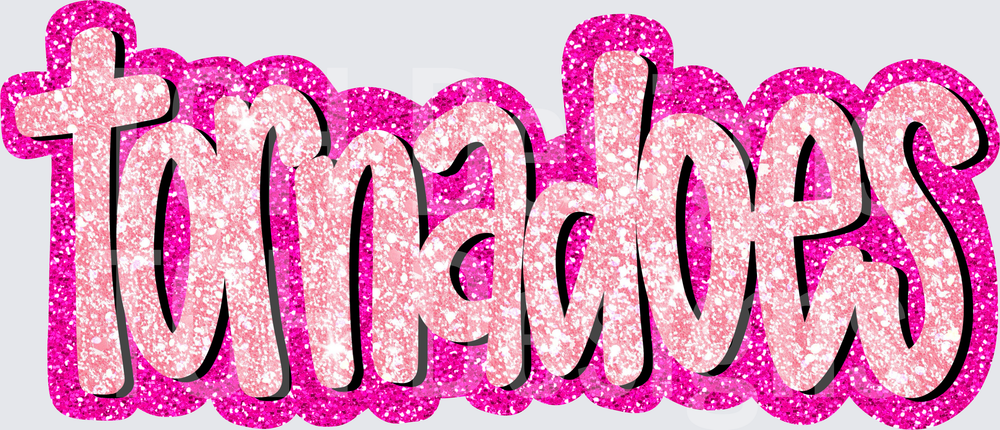 Pink Glitter Tornadoes Team Mascot Word Art