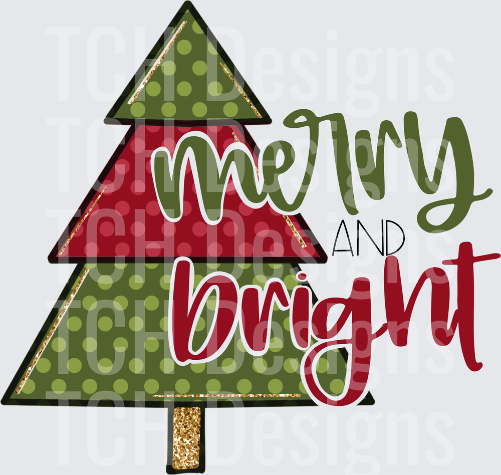 MERRY AND BRIGHT CHRISTMAS TREE