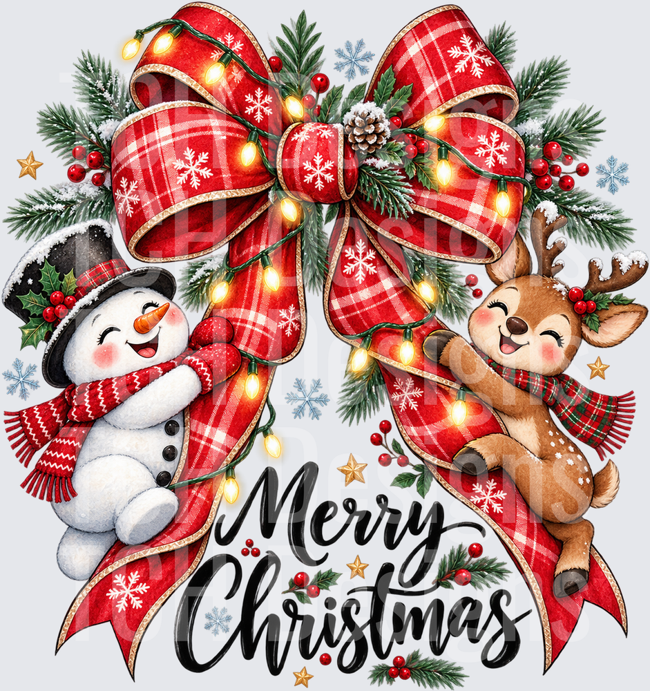 Merry Christmas Snowman and Reindeer