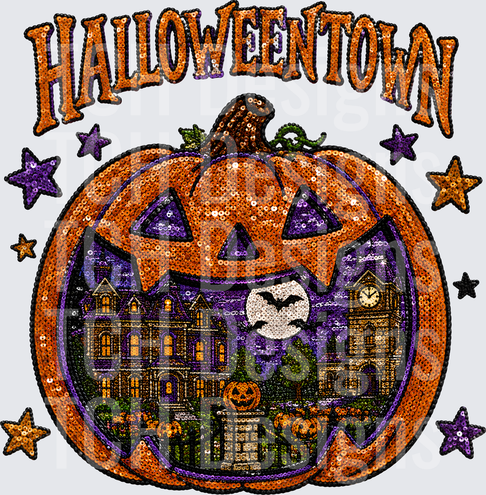 HALLOWEENTOWN PUMPKIN FAUX SEQUIN