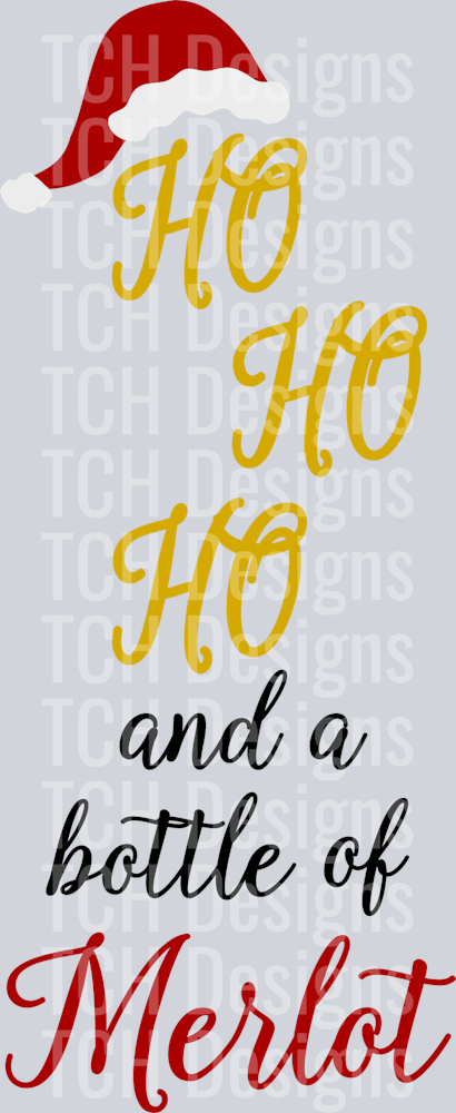 HOHOHO and a bottle of Merlot wine bag