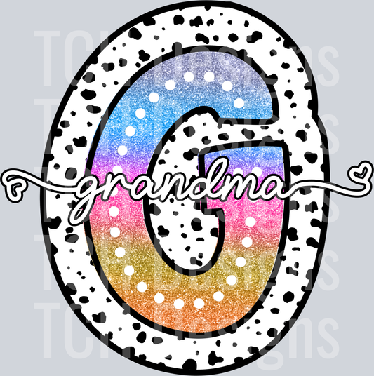 GRANDMA-TIE DYE DOTTIE NAMES