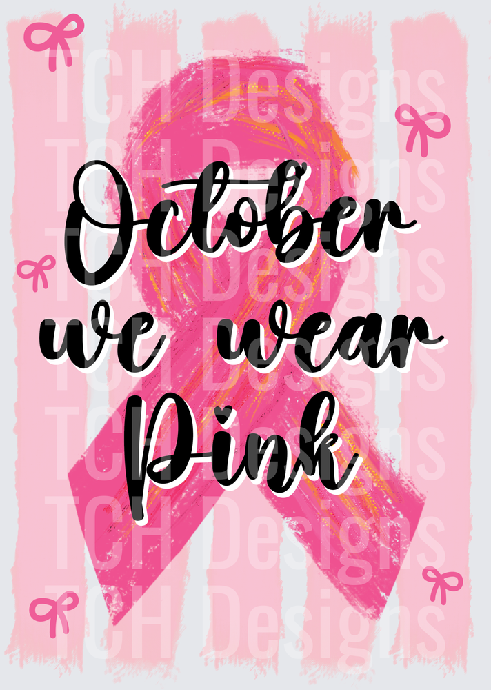Striped In October We Wear Pink