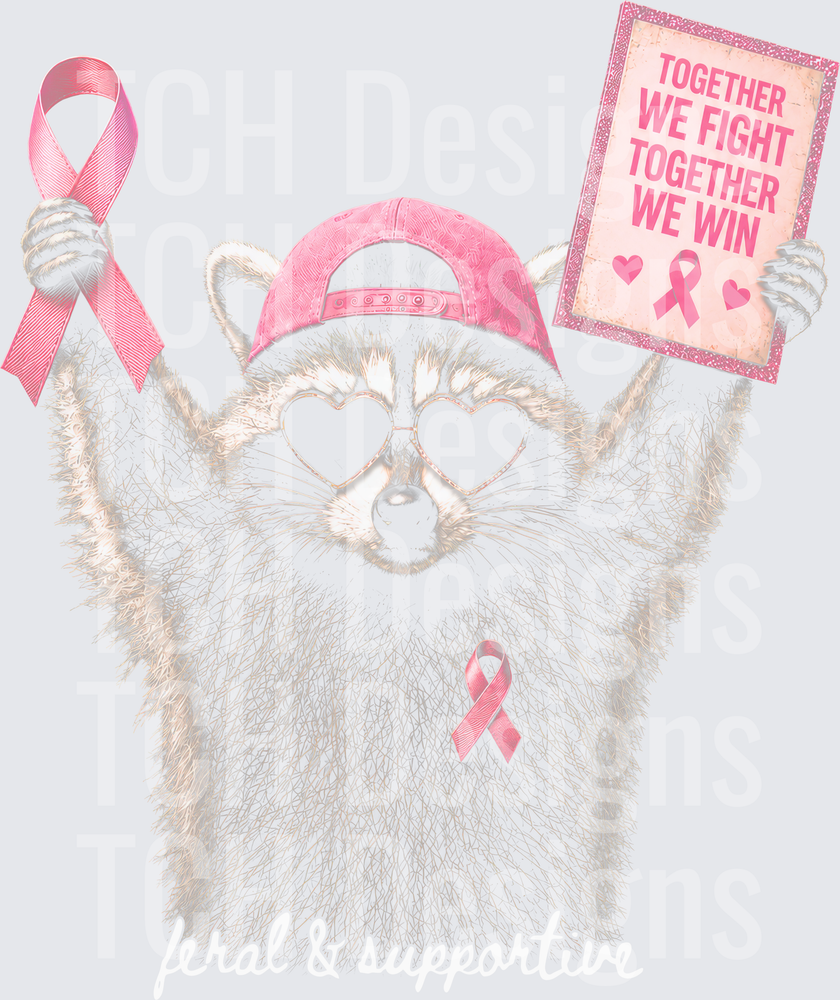 Feral & Supportive Breast Cancer Awareness White