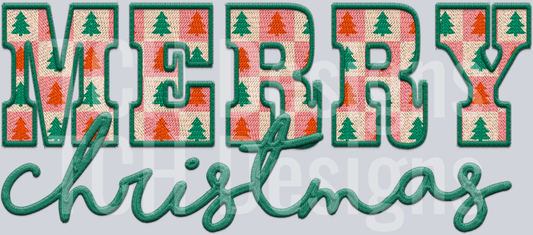 merry christmas plaid green