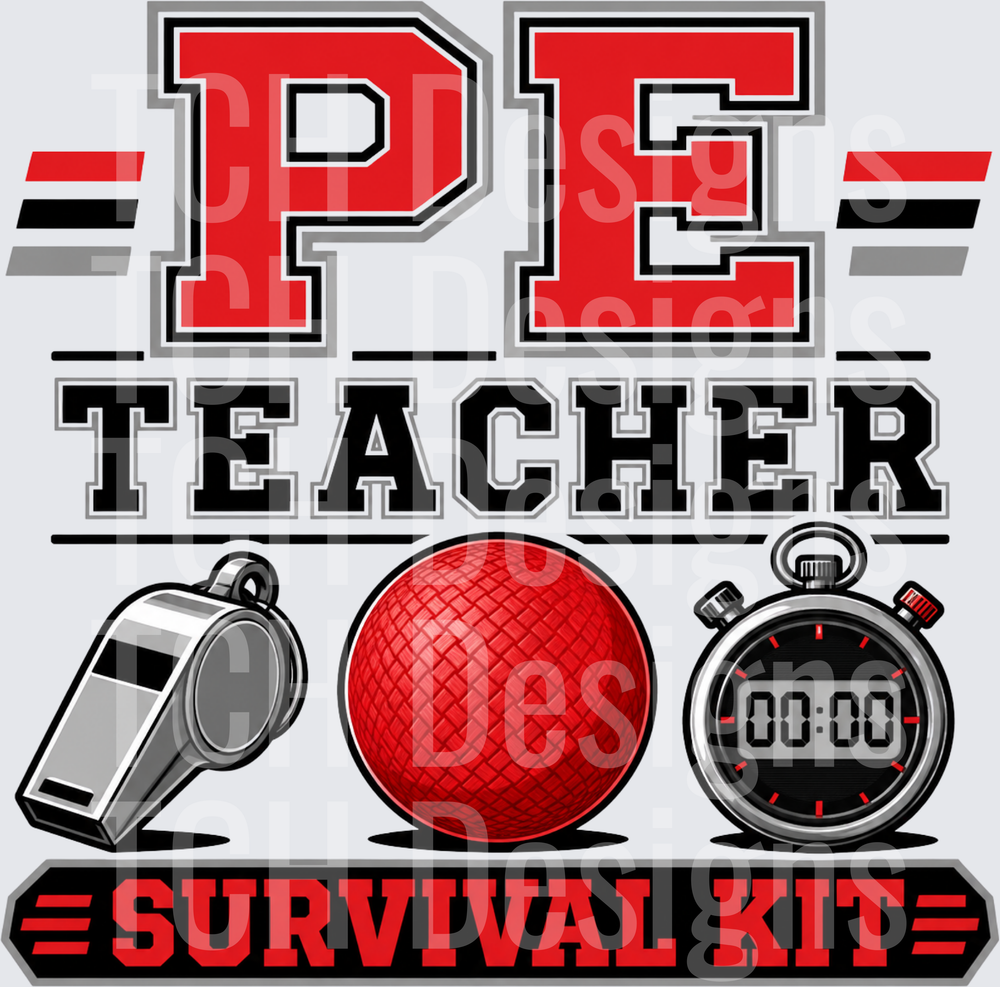 PE Teacher Survival Kit Whistle Dodgeball Stopwatch