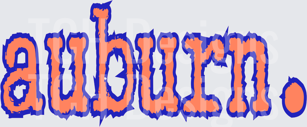 Auburn Bold Jagged Font Orange Blue Team Spirit Wordmark