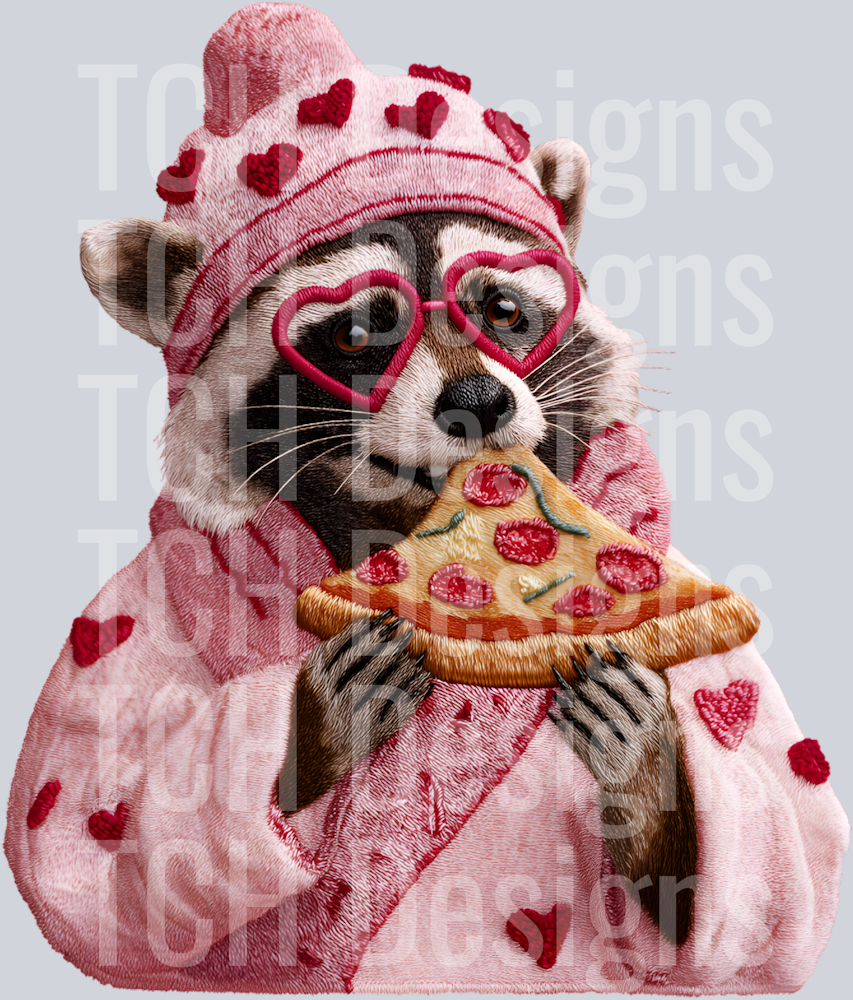 RACOON VALENTINES DAY PIZZA
