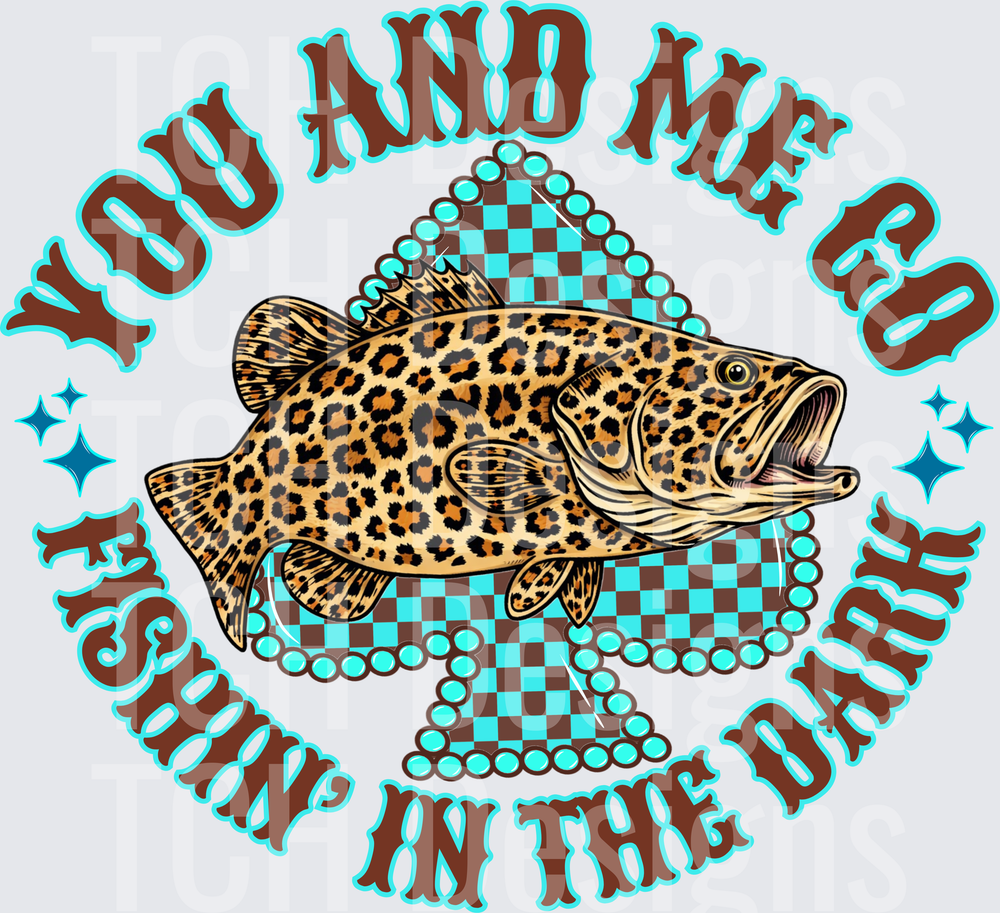 You And Me Go Fishing In The Dark Leopard Print Bass