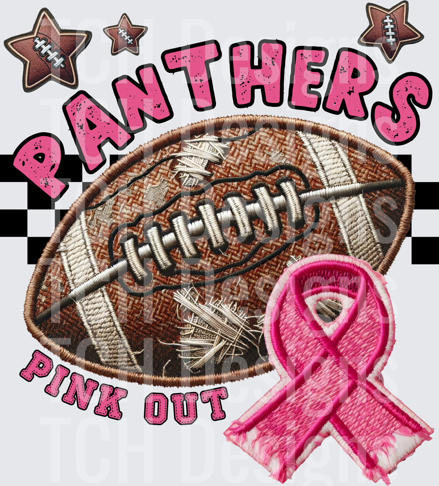 Panthers Pink Out Breast Cancer Awareness Football Patch