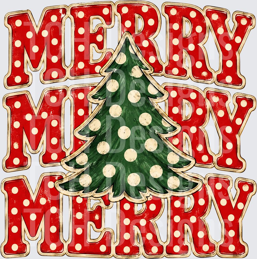 Vintage Merry Polkadot Tree