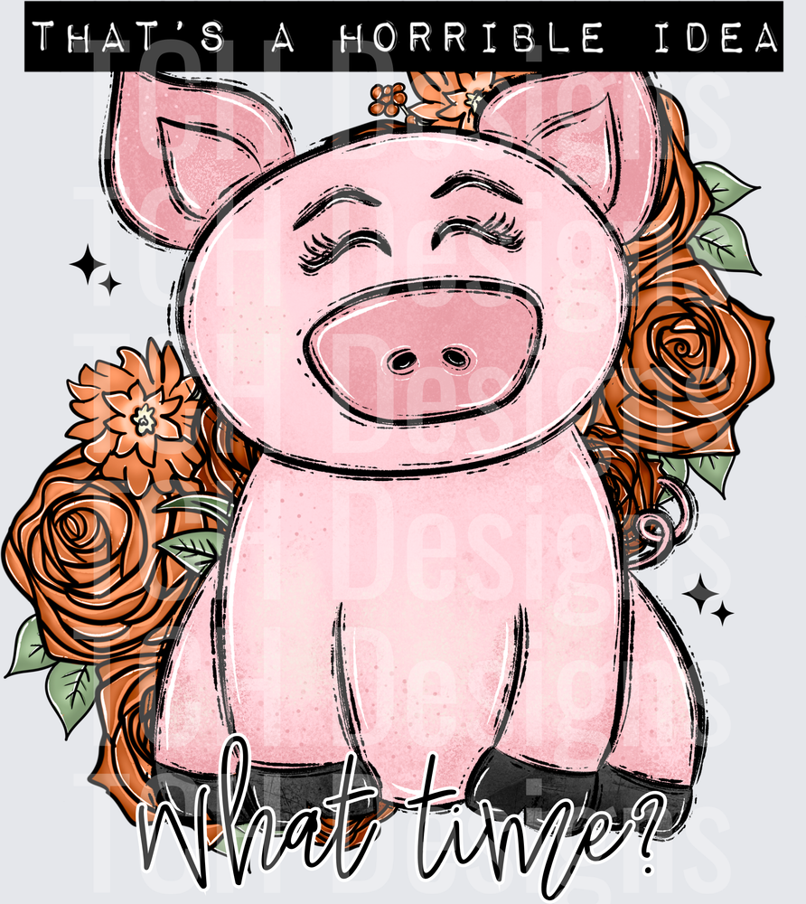 Pig and Flowers
