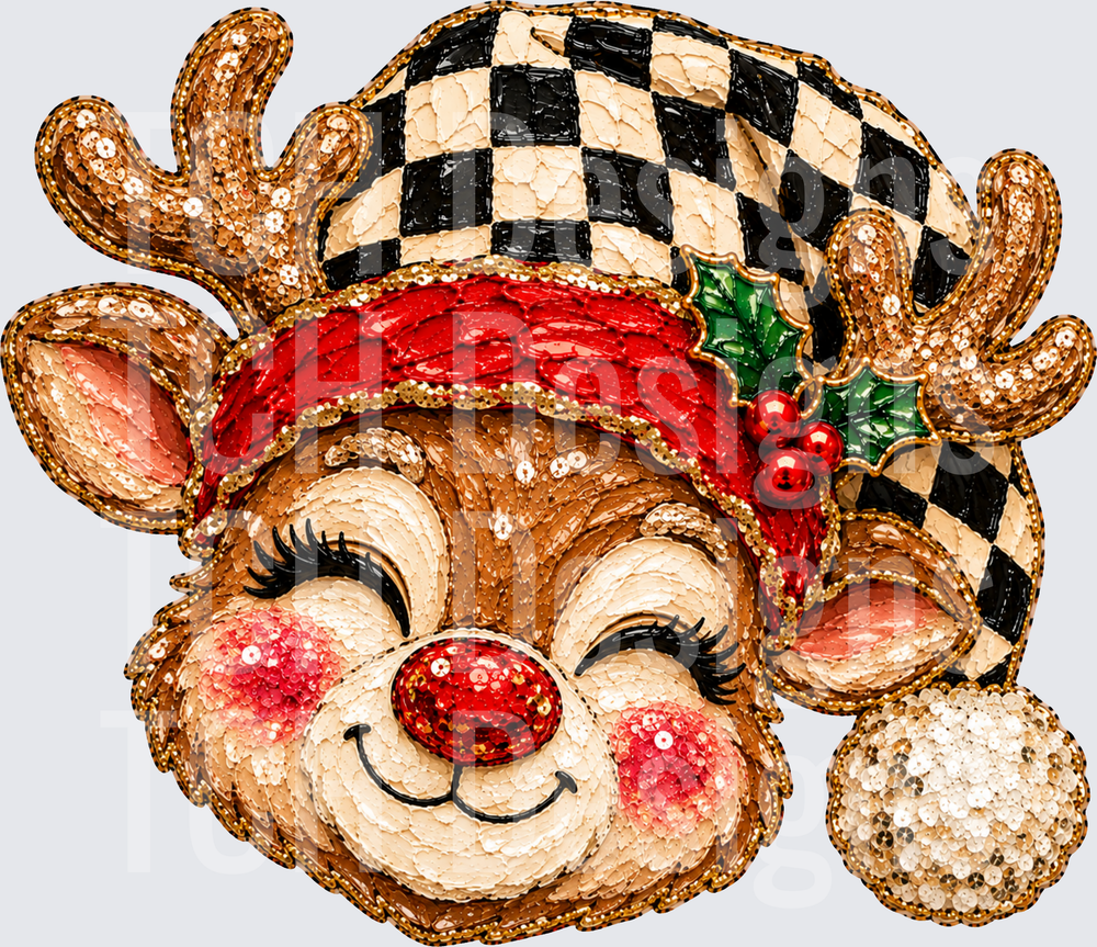 REINDEER FAUX PAINTED CHRISTMAS