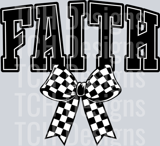FAITH CHECKERED BOW