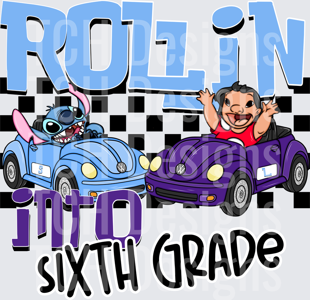 Lilo and Stitch Rollin Into Sixth Grade VW Bug Cars
