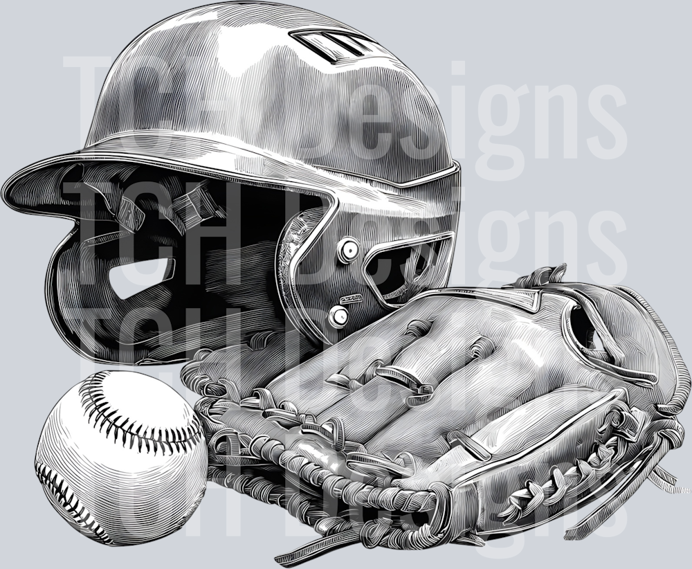 BASEBALL HELMET GLOVE BALL