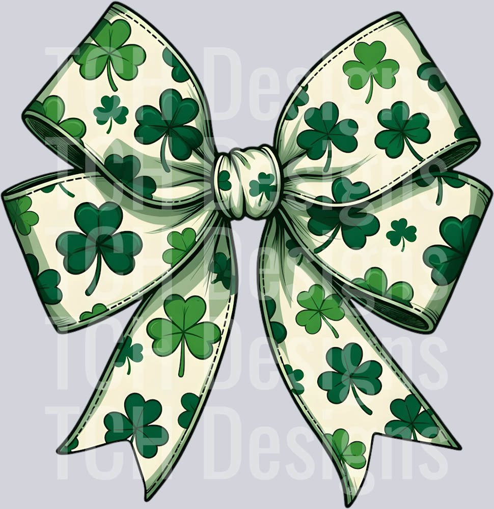 Retro Coquette St Patrick_s Day Bow
