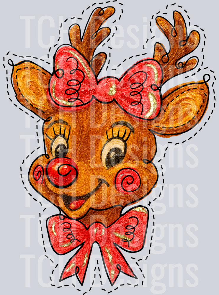 Reindeer with bows HWDS