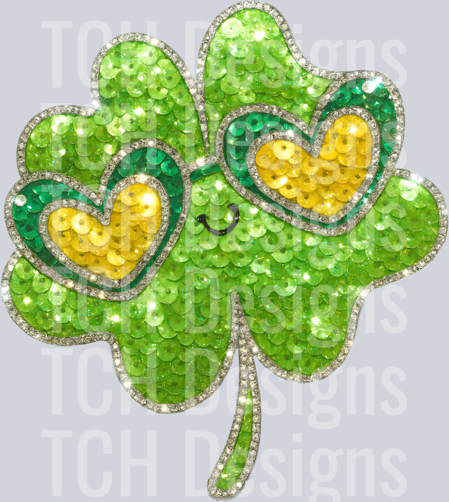 CUTE CLOVER FAUX DIAMOND SEQUIN