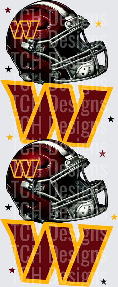 Washington Commanders Helmet and Logo Repeat Design