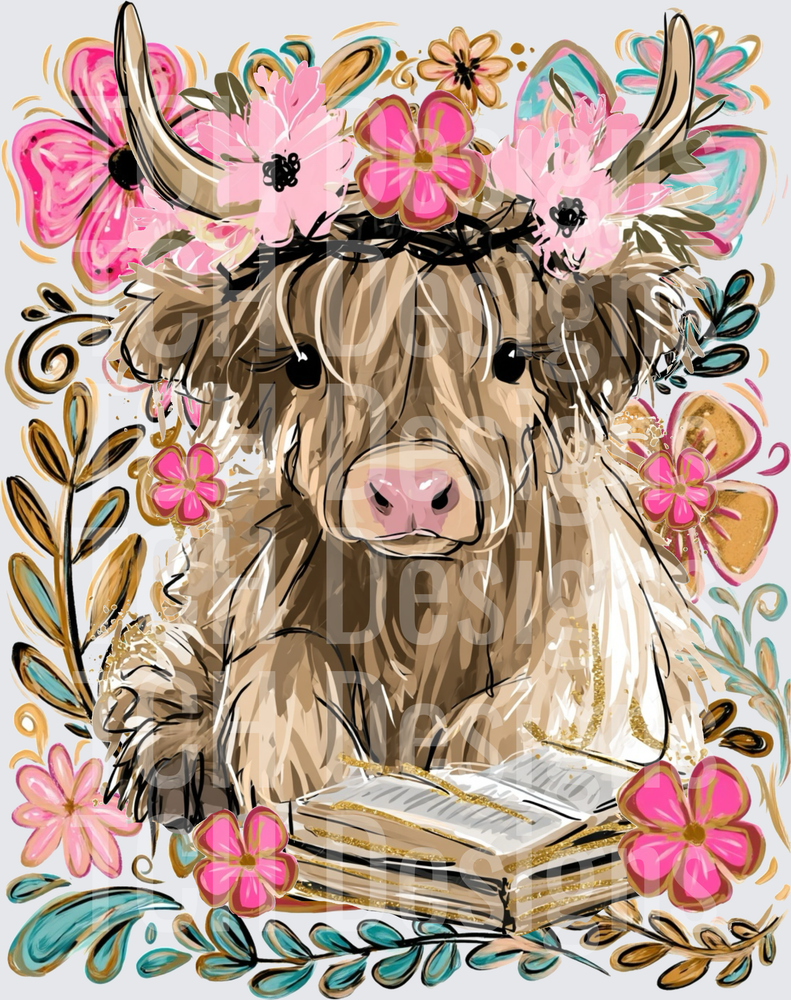 Cow bible floral
