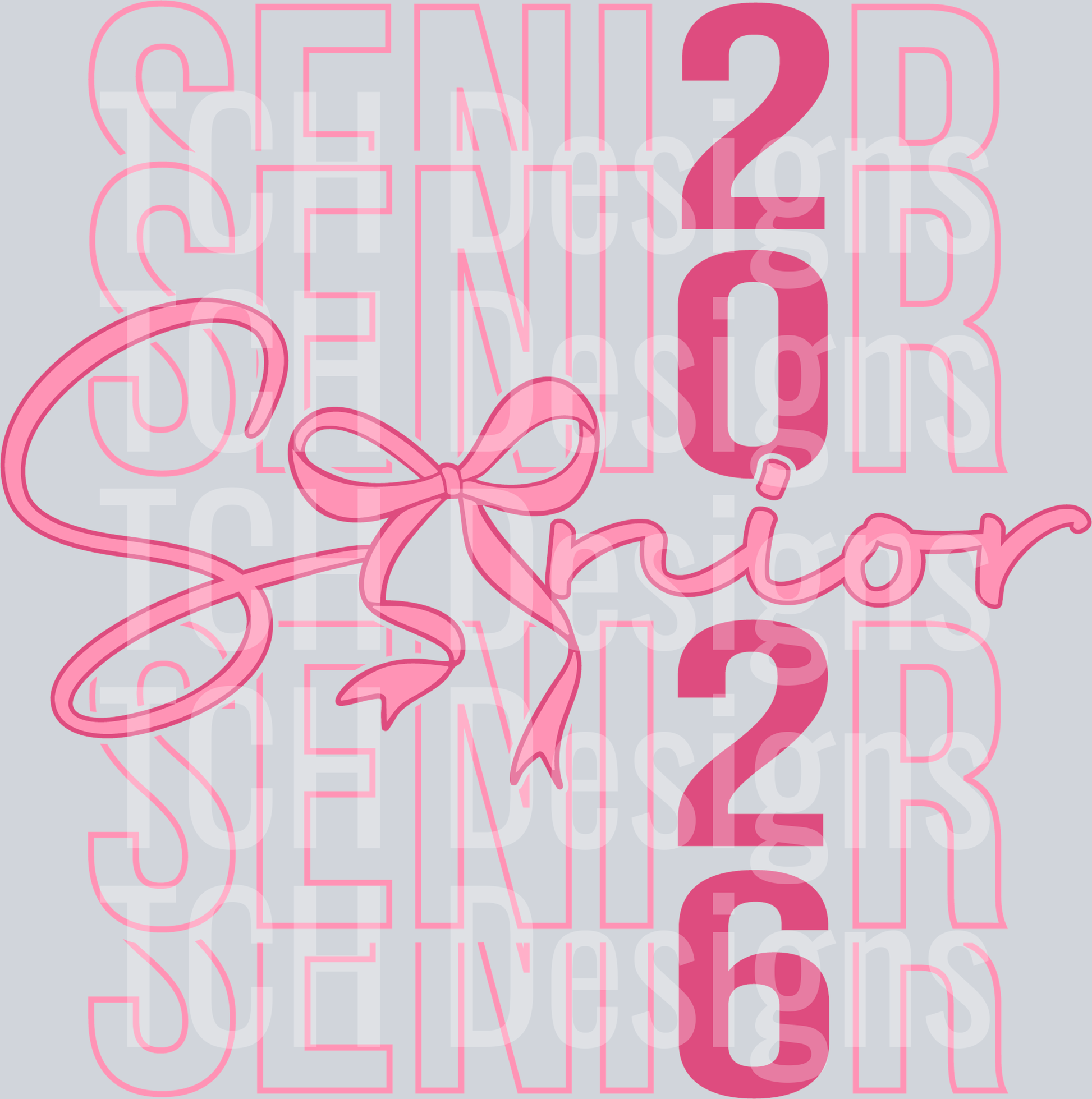 Back Senior 2026 Coquette bow