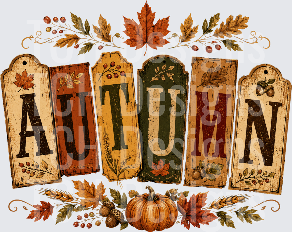Autumn Pumpkin and Leaves