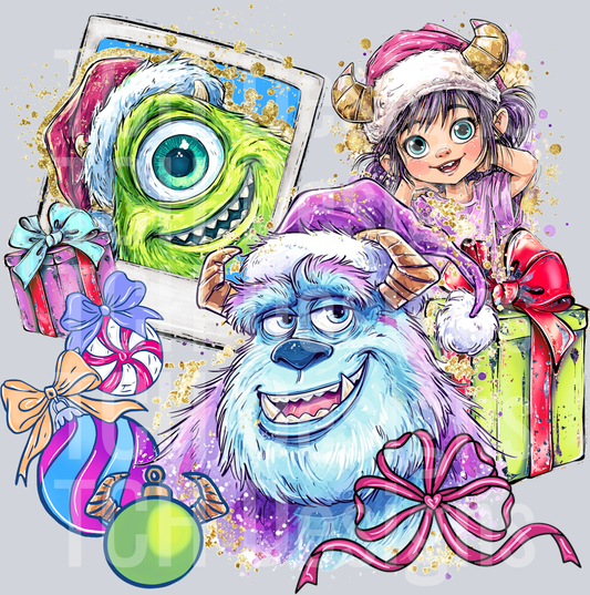 boo and the door with the pink flowers