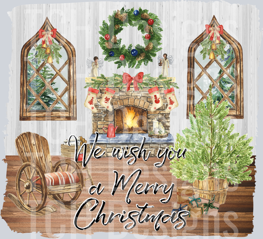 Wish you a merry Christmas fireplace