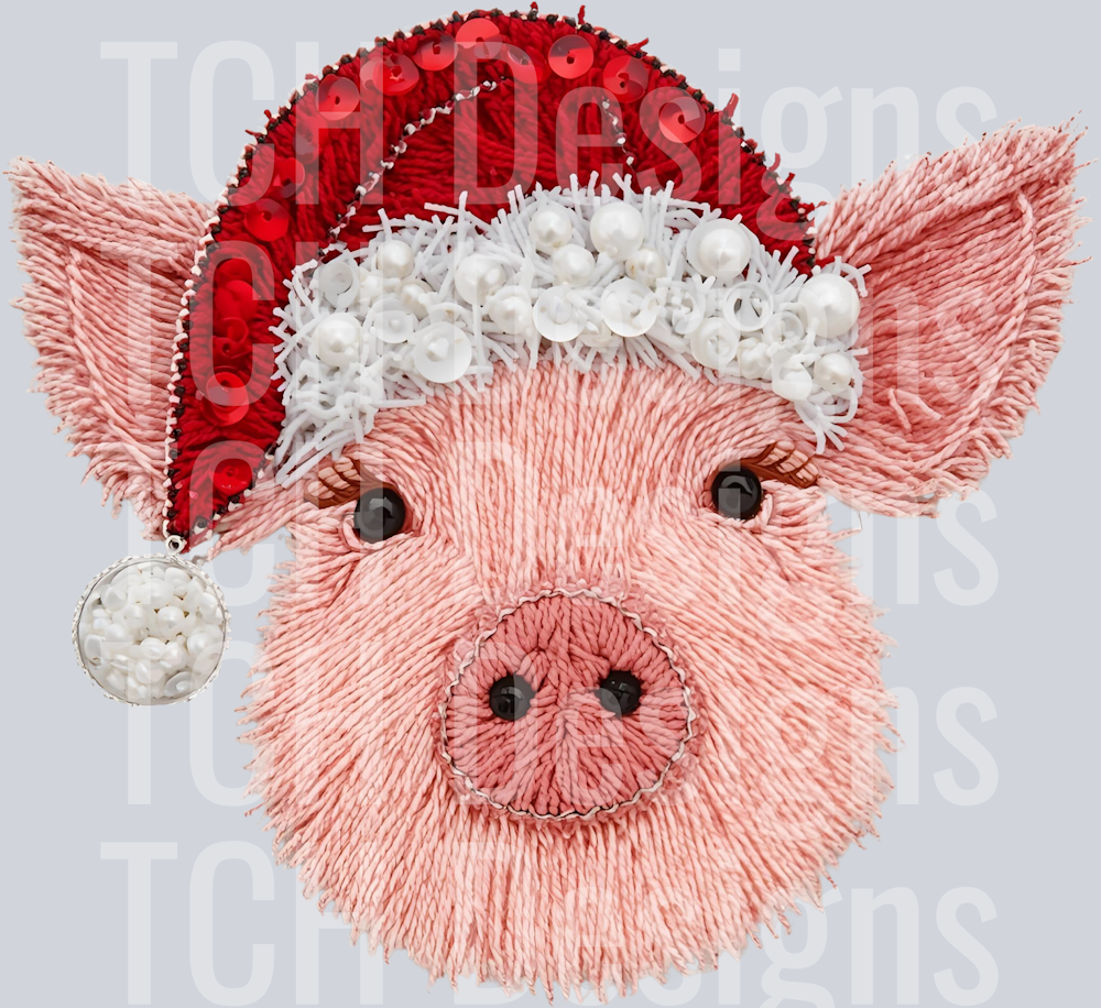 CHRISTMAS PIG FAUX YARN